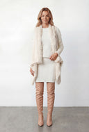 Reversible Shaggy Faux Fur Poncho Vest