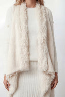 Reversible Shaggy Faux Fur Poncho Vest