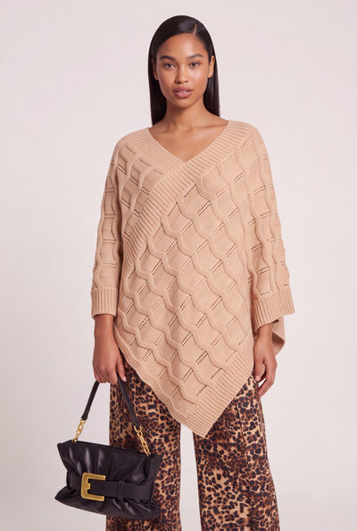 Textured Sweater Poncho