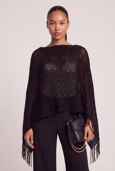 Asymmetrical Fringe Poncho