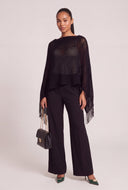 Asymmetrical Fringe Poncho