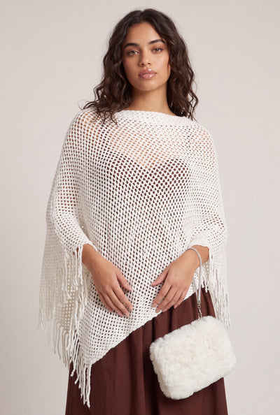 Asymmetrical Fringe Poncho