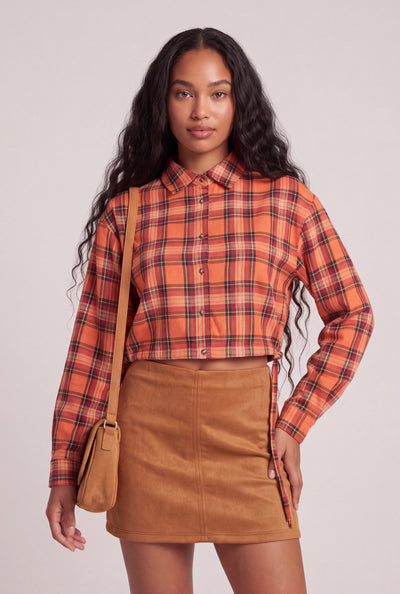 Crop Plaid Shirt