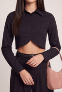 Giana Crop Button Front Shirt