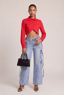 Giana Crop Button Front Shirt