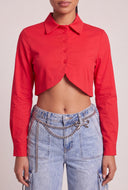 Giana Crop Button Front Shirt
