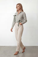Scottie Satin Bow Striped Poplin Shirt