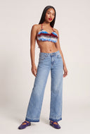 Faux Fur Crop Halter Top