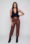 Robin Ruffled Tulle Halter Crop Top
