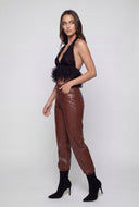 Robin Ruffled Tulle Halter Crop Top