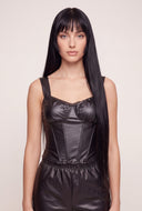 Vegan Leather Bustier Top