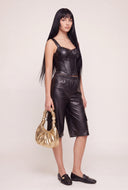 Vegan Leather Bustier Top
