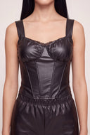 Vegan Leather Bustier Top