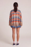 Aztec Print Fringe Poncho