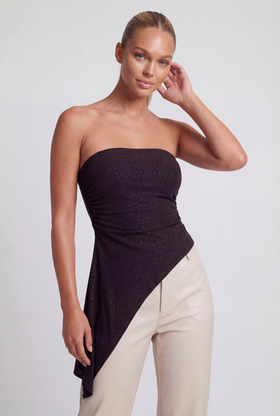 Chelsea Glitter Asymmetrical Tube Top