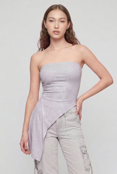 Chelsea Glitter Asymmetrical Tube Top