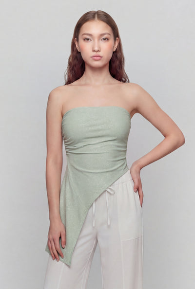 Chelsea Glitter Asymmetrical Tube Top