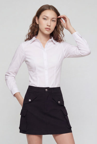 Octavia Darted Button-Front Shirt
