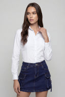 Slit Front Button-Front Shirt