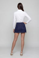 Slit Front Button-Front Shirt