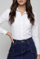 Slit Front Button-Front Shirt