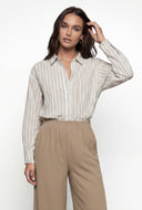Jane Striped Poplin Button Front Shirt