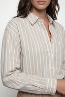 Jane Striped Poplin Button Front Shirt
