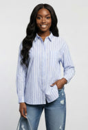 Jane Striped Poplin Button Front Shirt