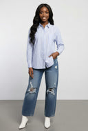 Jane Striped Poplin Button Front Shirt