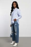 Jane Striped Poplin Button Front Shirt
