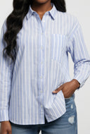 Jane Striped Poplin Button Front Shirt