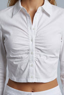 Ruched Crop Shirt