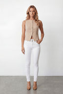 Baylor Pinstripe Button Front Blazer Vest