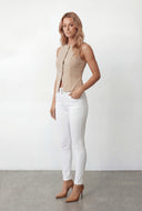 Baylor Pinstripe Button Front Blazer Vest