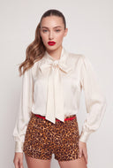 Satin Tie Neck Top