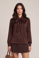 Satin Tie Neck Top
