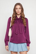 Satin Tie Neck Top