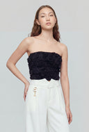 3D Mesh Floral Tube Top