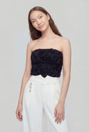 3D Mesh Floral Tube Top