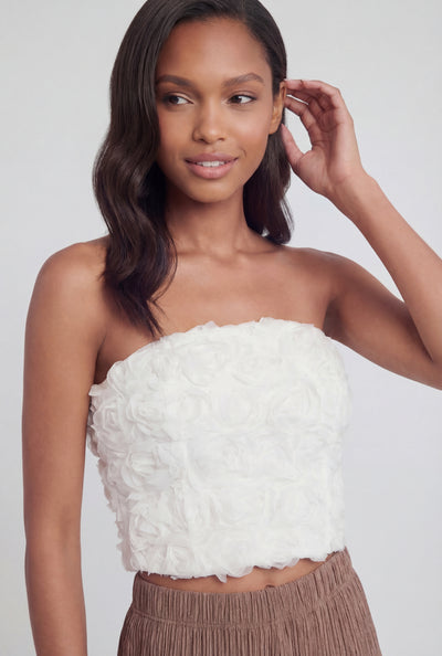 3D Mesh Floral Tube Top