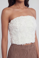 3D Mesh Floral Tube Top