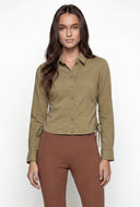 Drawstring Side Long Sleeve Shirt