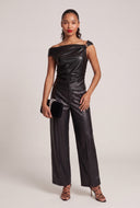 Vegan Leather One Shoulder Top