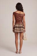Vegan Leather One Shoulder Top