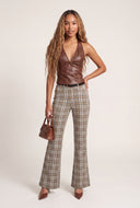 Vegan Leather Studded Halter Top
