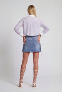 Striped Poplin Crop Shirt