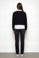 Ivey Graphic Shirt Collar Layered Sweatshirt