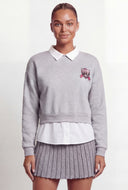 Ivey Graphic Shirt Collar Layered Sweatshirt