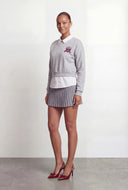 Ivey Graphic Shirt Collar Layered Sweatshirt