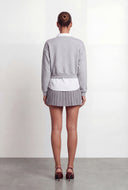 Ivey Graphic Shirt Collar Layered Sweatshirt